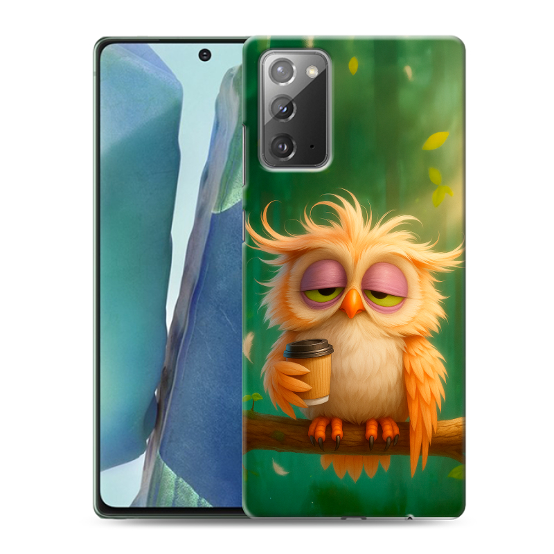 Силиконовый противоударный чехол на Samsung Galaxy Note 20 с принтом сова Силиконовый противоударный чехол на Samsung Galaxy Note 20 с принтом сова