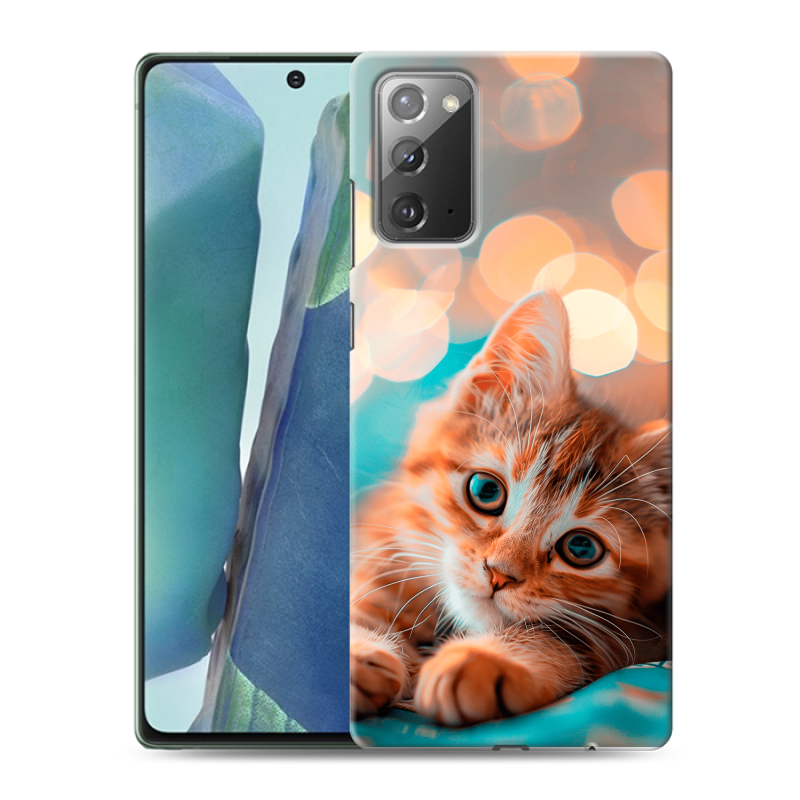 Пластиковый чехол на Samsung Galaxy Note 20 с принтом котик Пластиковый чехол на Samsung Galaxy Note 20 с принтом котик