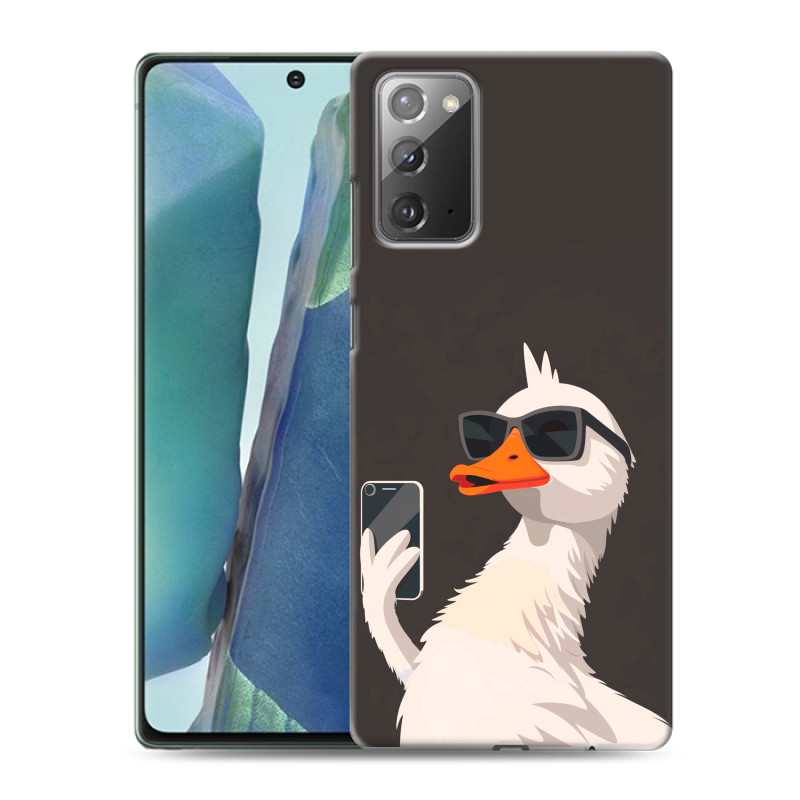 Силиконовый противоударный чехол на Samsung Galaxy Note 20 с принтом утка в очках Силиконовый противоударный чехол на Samsung Galaxy Note 20 с принтом утка в очках