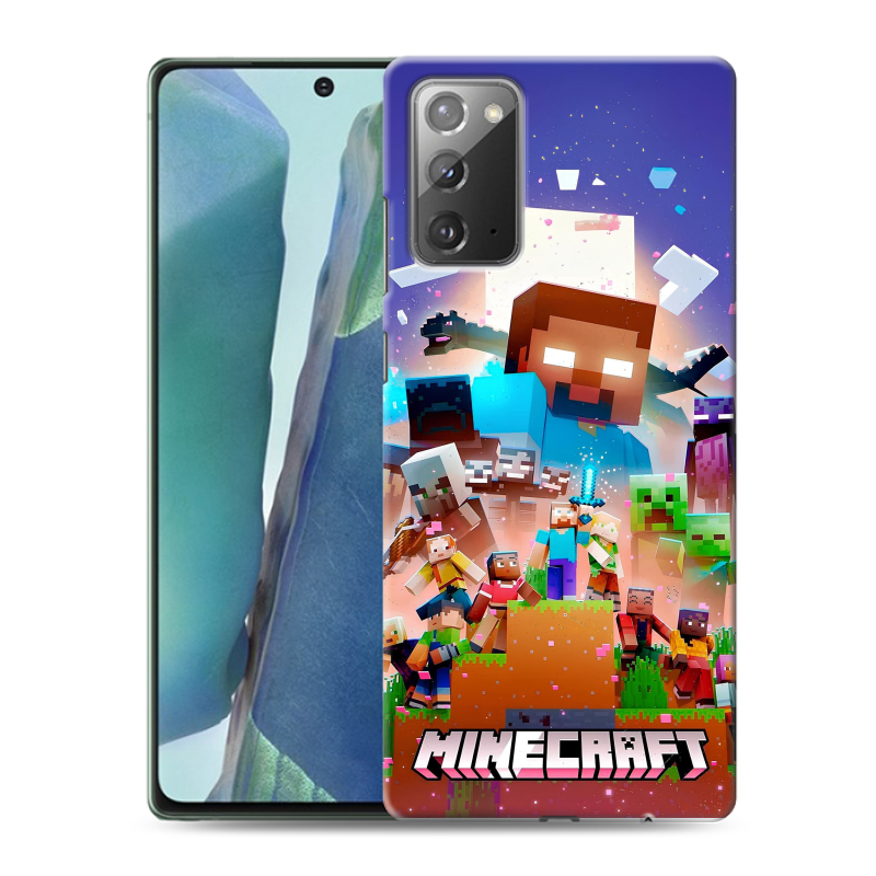 Силиконовый противоударный чехол на Samsung Galaxy Note 20 с принтом Майнкрафт Minecraft Силиконовый противоударный чехол на Samsung Galaxy Note 20 с принтом Майнкрафт Minecraft