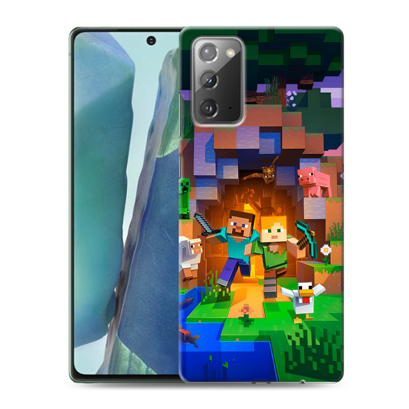Силиконовый чехол на Samsung Galaxy Note 20 с принтом Майнкрафт Minecraft Силиконовый чехол на Samsung Galaxy Note 20 с принтом Майнкрафт Minecraft