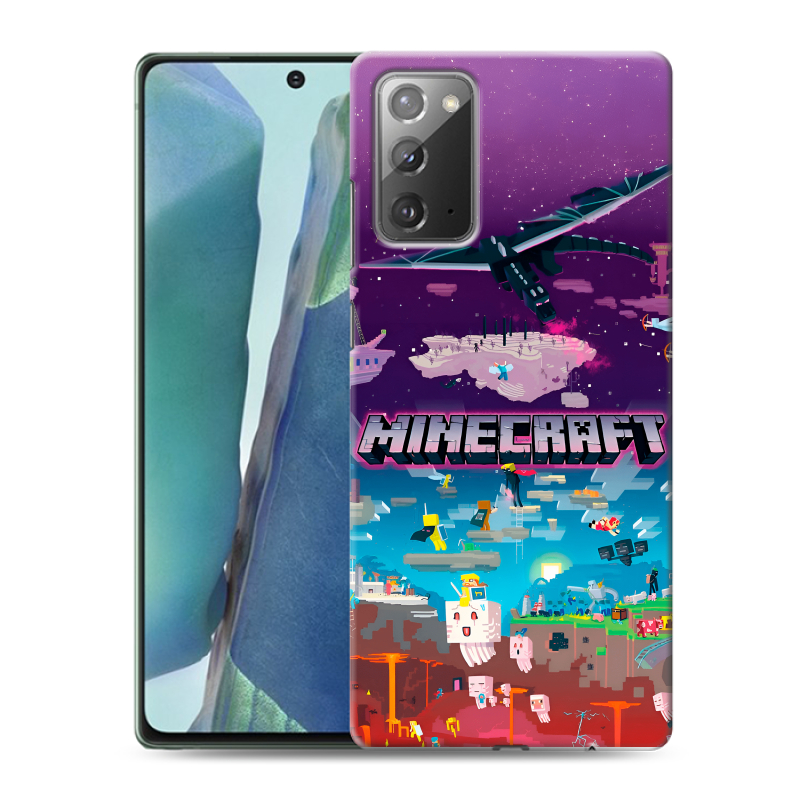 Силиконовый противоударный чехол на Samsung Galaxy Note 20 с принтом Майнкрафт Minecraft Силиконовый противоударный чехол на Samsung Galaxy Note 20 с принтом Майнкрафт Minecraft