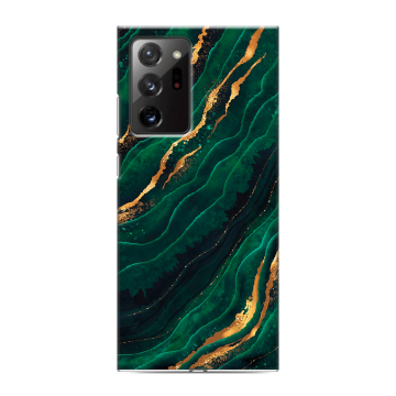 Силиконовый чехол на Samsung Galaxy Note 20 Ultra с принтом Мрамор зеленое золото