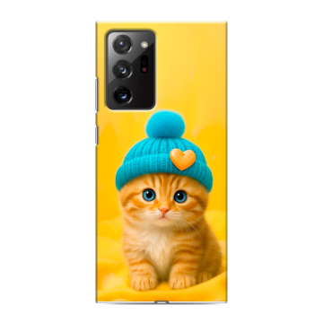 Силиконовый чехол на Samsung Galaxy Note 20 Ultra с принтом Котенок в шапке Силиконовый чехол на Samsung Galaxy Note 20 Ultra с принтом Котенок в шапке