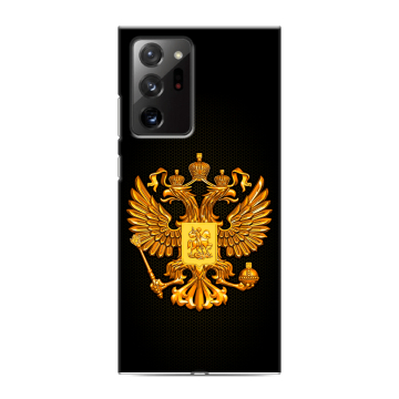Силиконовый чехол на Samsung Galaxy Note 20 Ultra с принтом Герб России желтый Силиконовый чехол на Samsung Galaxy Note 20 Ultra с принтом Герб России желтый