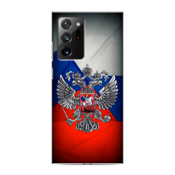 Силиконовый чехол на Samsung Galaxy Note 20 Ultra с принтом Флаг России Силиконовый чехол на Samsung Galaxy Note 20 Ultra с принтом Флаг России