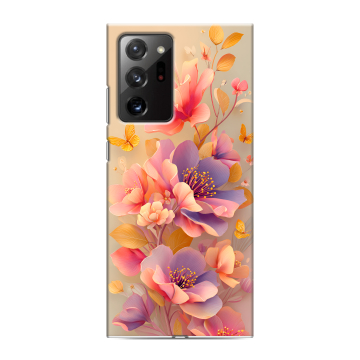 Силиконовый чехол на Samsung Galaxy Note 20 Ultra с принтом Цветы и бабочки Силиконовый чехол на Samsung Galaxy Note 20 Ultra с принтом Цветы и бабочки