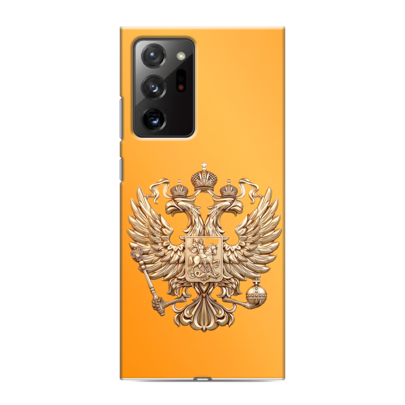 Силиконовый чехол на Samsung Galaxy Note 20 Ultra с принтом Герб Флаг России Силиконовый чехол на Samsung Galaxy Note 20 Ultra с принтом Герб Флаг России