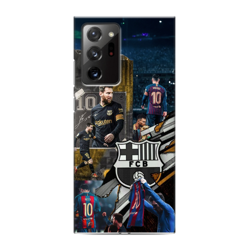 Силиконовый чехол на Samsung Galaxy Note 20 Ultra с принтом Messi Barcelona Силиконовый чехол на Samsung Galaxy Note 20 Ultra с принтом Messi Barcelona