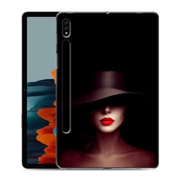 Силиконовый чехол на Samsung Galaxy Tab S7 с принтом Девушка в шляпе Силиконовый чехол на Samsung Galaxy Tab S7 с принтом Девушка в шляпе