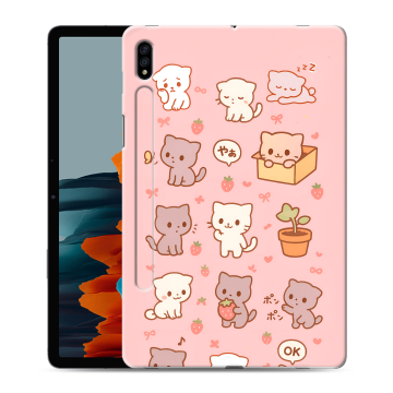 Силиконовый чехол на Samsung Galaxy Tab S7 с принтом Hello Kitty Хелоу Кити Силиконовый чехол на Samsung Galaxy Tab S7 с принтом Hello Kitty Хелоу Кити