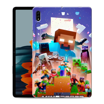 Силиконовый чехол на Samsung Galaxy Tab S7 с принтом Майнкрафт Minecraft