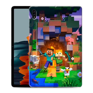Силиконовый чехол на Samsung Galaxy Tab S7 с принтом Майнкрафт Minecraft