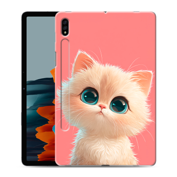 Силиконовый чехол на Samsung Galaxy Tab S7 с принтом Розовый котенок