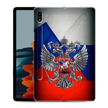 Силиконовый чехол на Samsung Galaxy Tab S7 с принтом Флаг России Силиконовый чехол на Samsung Galaxy Tab S7 с принтом Флаг России