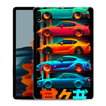 Силиконовый чехол на Samsung Galaxy Tab S7 с принтом машины тачки