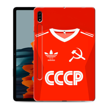 Силиконовый чехол на Samsung Galaxy Tab S7 с принтом Флаг Герб СССР