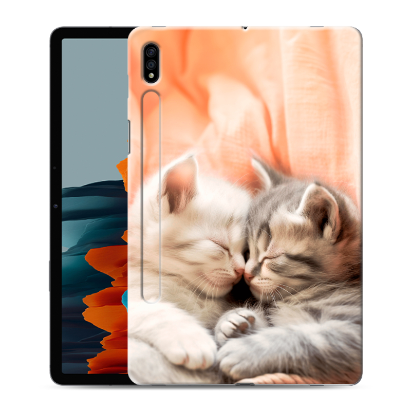 Силиконовый противоударный чехол на Samsung Galaxy Tab S7 с принтом Котята Силиконовый противоударный чехол на Samsung Galaxy Tab S7 с принтом Котята