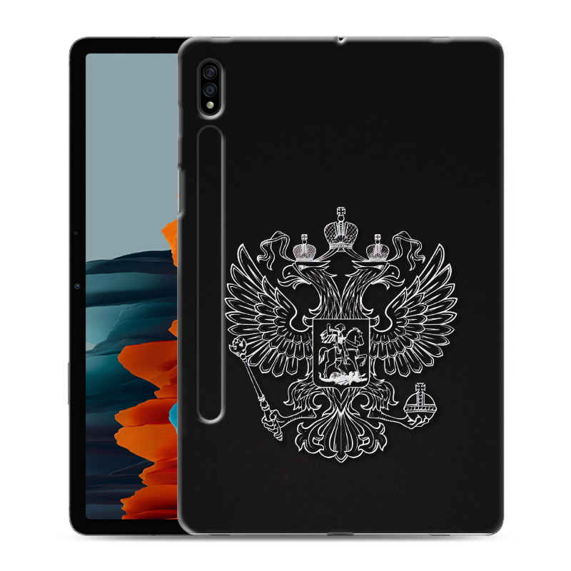 Силиконовый противоударный чехол на Samsung Galaxy Tab S7 с принтом Герб России Силиконовый противоударный чехол на Samsung Galaxy Tab S7 с принтом Герб России