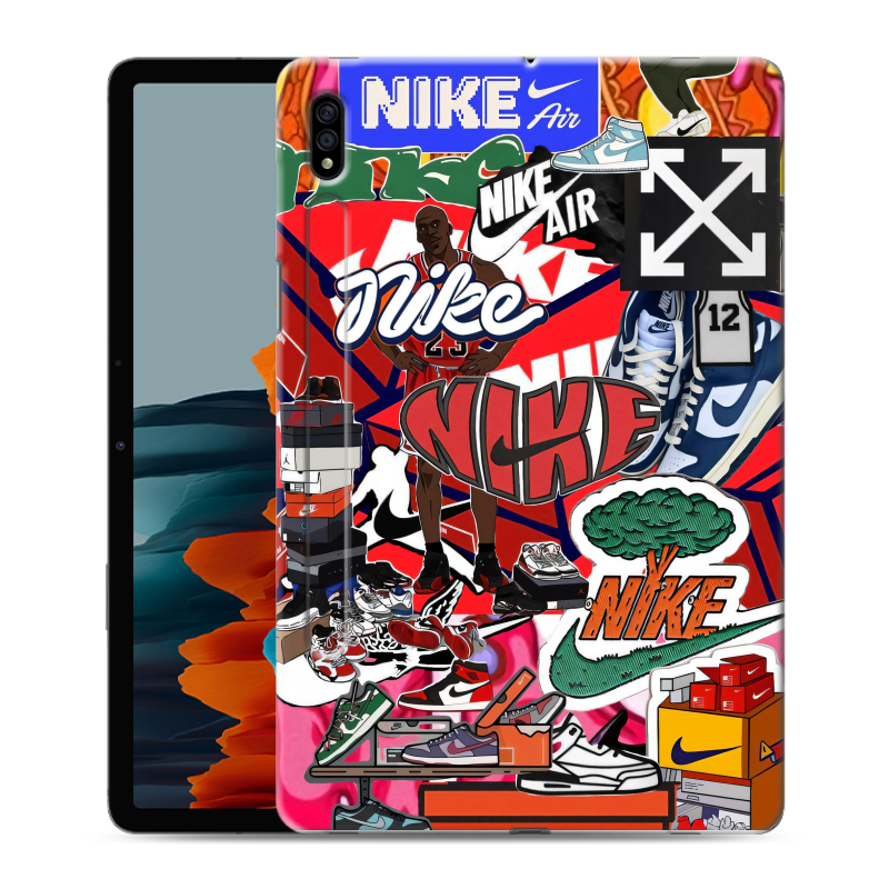 Силиконовый противоударный чехол на Samsung Galaxy Tab S7 с принтом Найк Nike яркий Силиконовый противоударный чехол на Samsung Galaxy Tab S7 с принтом Найк Nike яркий