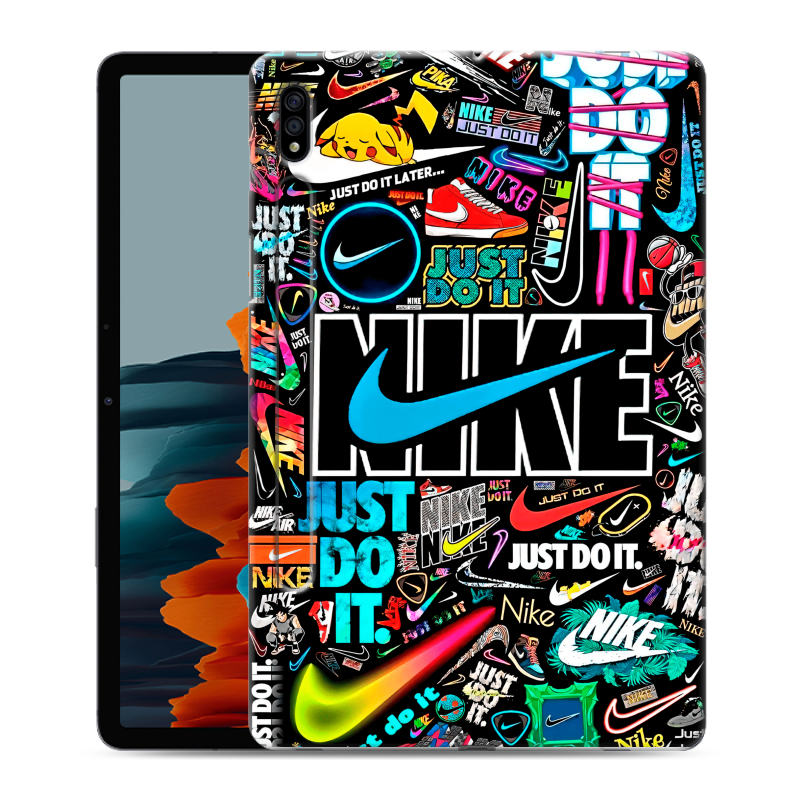 Силиконовый противоударный чехол на Samsung Galaxy Tab S7 с принтом найк nike черный Силиконовый противоударный чехол на Samsung Galaxy Tab S7 с принтом найк nike черный