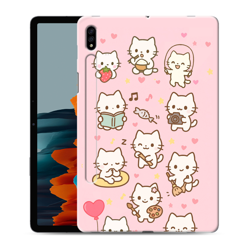 Силиконовый противоударный чехол на Samsung Galaxy Tab S7 с принтом Hello Kitty Хелоу Кити Силиконовый противоударный чехол на Samsung Galaxy Tab S7 с принтом Hello Kitty Хелоу Кити