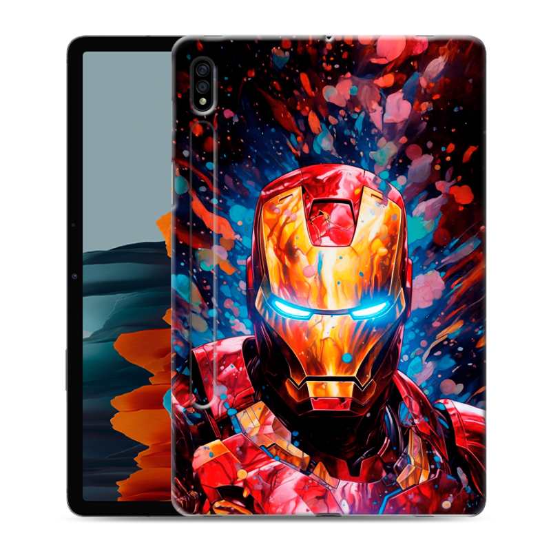 Силиконовый противоударный чехол на Samsung Galaxy Tab S7 с принтом Железный человек Ironman Силиконовый противоударный чехол на Samsung Galaxy Tab S7 с принтом Железный человек Ironman