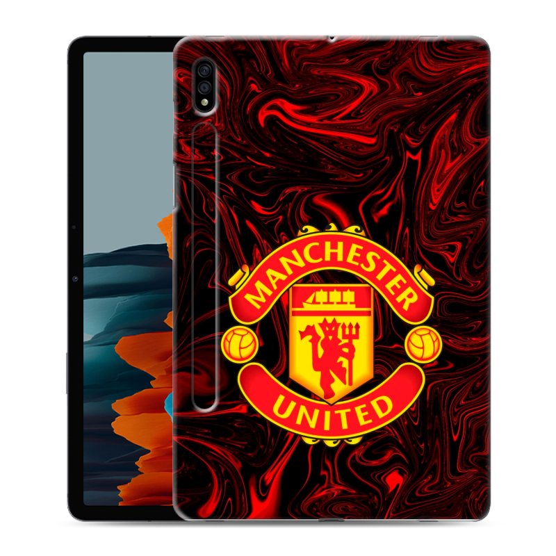 Силиконовый противоударный чехол на Samsung Galaxy Tab S7 с принтом Manchester United Силиконовый противоударный чехол на Samsung Galaxy Tab S7 с принтом Manchester United