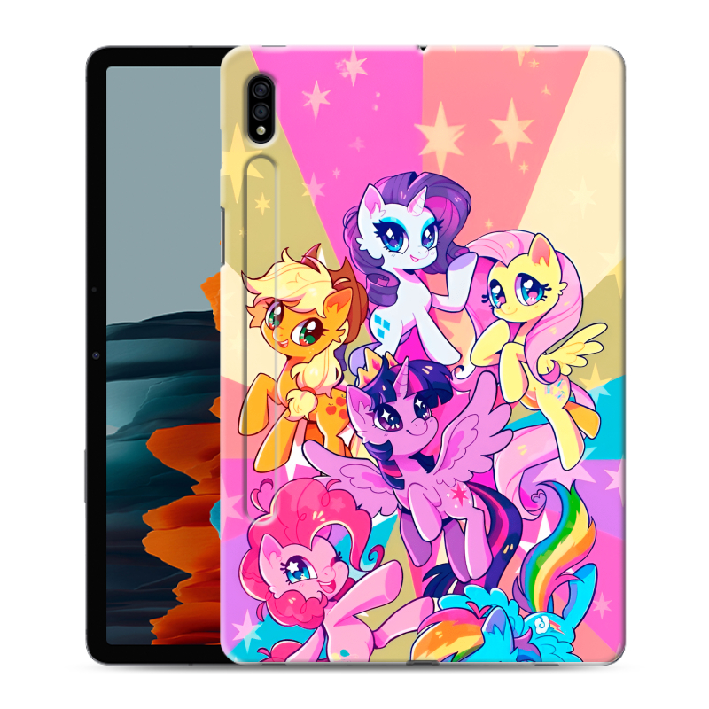 Силиконовый противоударный чехол на Samsung Galaxy Tab S7 с принтом My little pony Дружба чудо Силиконовый противоударный чехол на Samsung Galaxy Tab S7 с принтом My little pony Дружба чудо