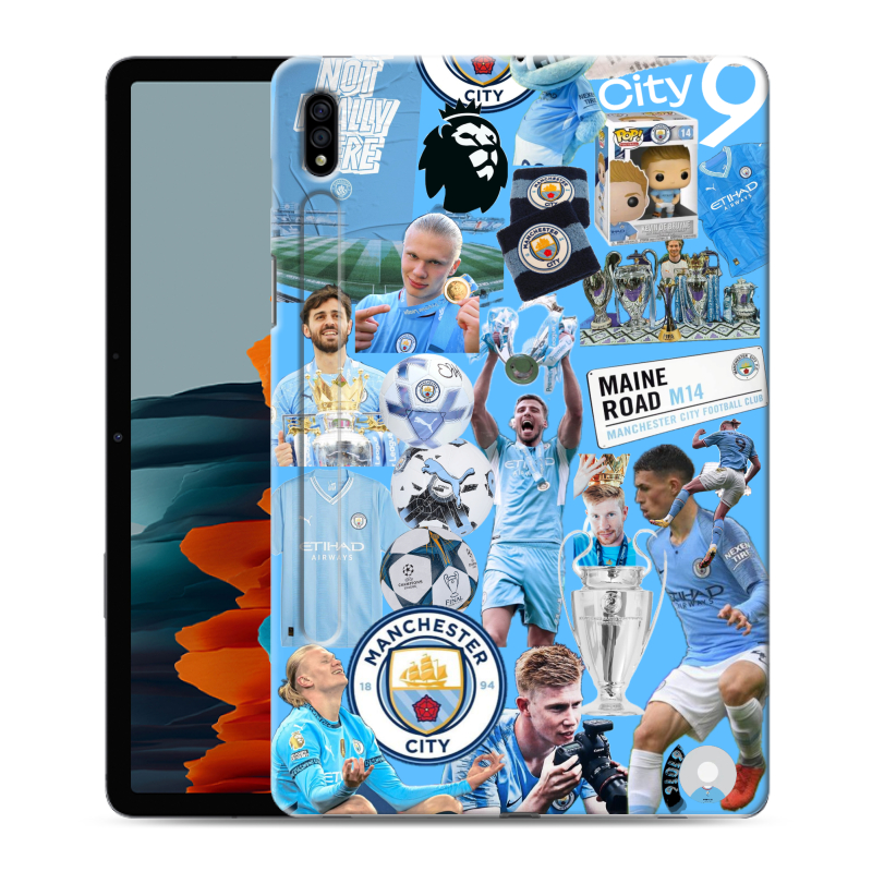 Силиконовый противоударный чехол на Samsung Galaxy Tab S7 с принтом Man City Манчестер Сити Силиконовый противоударный чехол на Samsung Galaxy Tab S7 с принтом Man City Манчестер Сити