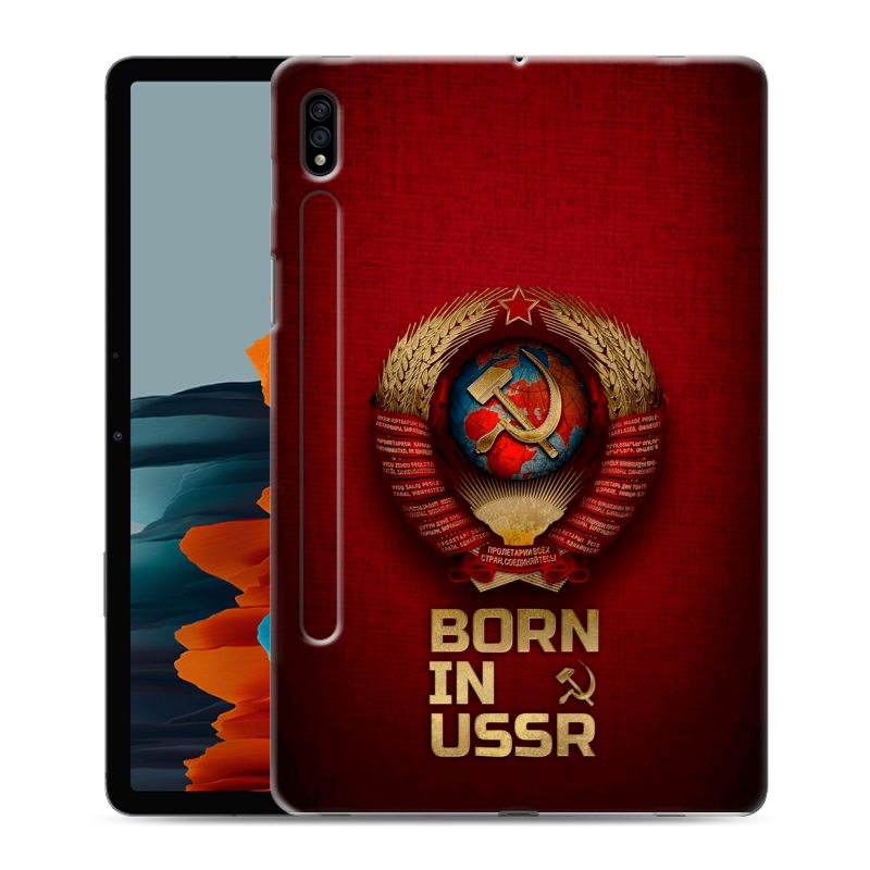 Силиконовый чехол на планшета Samsung Galaxy Tab S7 с принтом Флаг Герб СССР Силиконовый чехол на планшета Samsung Galaxy Tab S7 с принтом Флаг Герб СССР