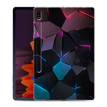 Силиконовый чехол на планшета Samsung Galaxy Tab S7 Plus с принтом Геометрия неона Силиконовый чехол на планшета Samsung Galaxy Tab S7 Plus с принтом Геометрия неона