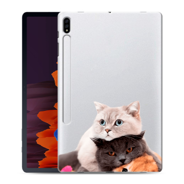 Силиконовый чехол на планшета Samsung Galaxy Tab S7 Plus с принтом Кошки Силиконовый чехол на планшета Samsung Galaxy Tab S7 Plus с принтом Кошки