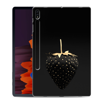 Силиконовый чехол на планшета Samsung Galaxy Tab S7 Plus с принтом Черная клубника Силиконовый чехол на планшета Samsung Galaxy Tab S7 Plus с принтом Черная клубника
