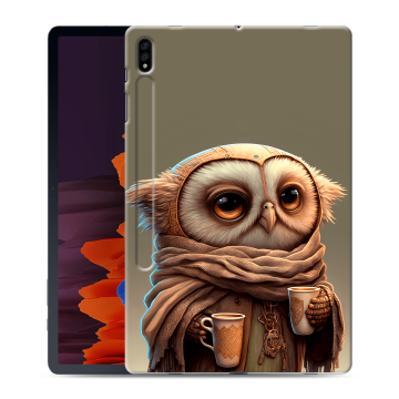 Силиконовый чехол на планшета Samsung Galaxy Tab S7 Plus с принтом Сова Силиконовый чехол на планшета Samsung Galaxy Tab S7 Plus с принтом Сова