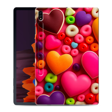 Силиконовый чехол на планшета Samsung Galaxy Tab S7 Plus с принтом Сердечки Силиконовый чехол на планшета Samsung Galaxy Tab S7 Plus с принтом Сердечки