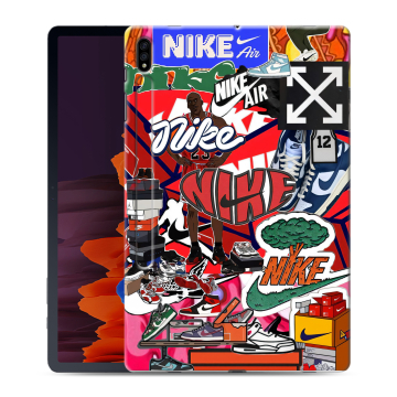 Силиконовый чехол на Samsung Galaxy Tab S7 Plus с принтом Найк Nike яркий