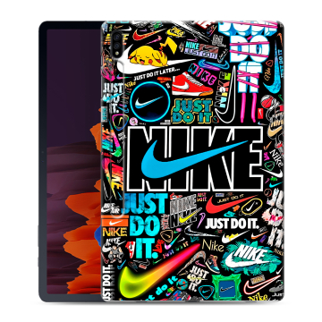 Силиконовый чехол на Samsung Galaxy Tab S7 Plus с принтом найк nike черный Силиконовый чехол на Samsung Galaxy Tab S7 Plus с принтом найк nike черный