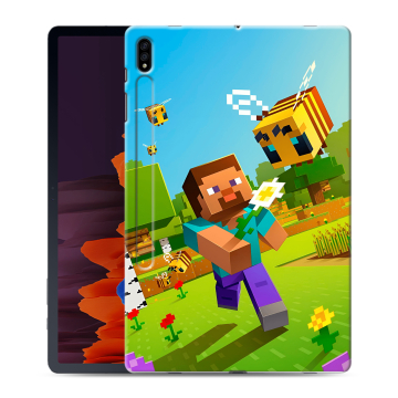 Силиконовый чехол на Samsung Galaxy Tab S7 Plus с принтом Майнкрафт Minecraft