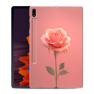 Силиконовый чехол на Samsung Galaxy Tab S7 Plus с принтом Розовая роза