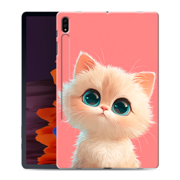 Силиконовый чехол на Samsung Galaxy Tab S7 Plus с принтом Розовый котенок