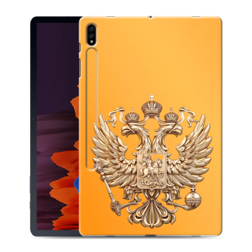 Силиконовый чехол на Samsung Galaxy Tab S7 Plus с принтом Герб Флаг России