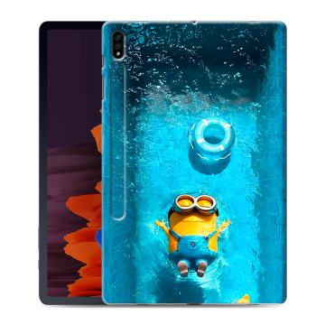 Силиконовый чехол на Samsung Galaxy Tab S7 Plus с принтом Миньоны Силиконовый чехол на Samsung Galaxy Tab S7 Plus с принтом Миньоны