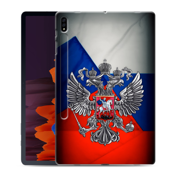 Силиконовый чехол на Samsung Galaxy Tab S7 Plus с принтом Флаг России