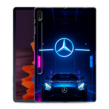 Силиконовый чехол на Samsung Galaxy Tab S7 Plus с принтом Mercedes Мерседес