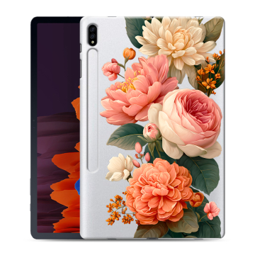 Силиконовый чехол на Samsung Galaxy Tab S7 Plus с принтом цветы