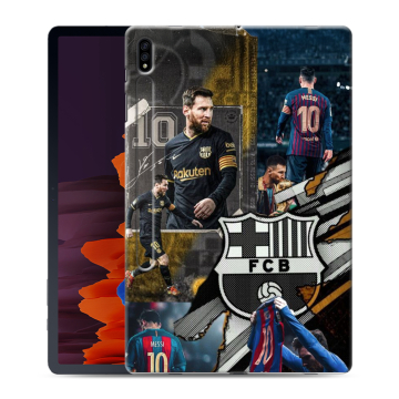 Силиконовый чехол на Samsung Galaxy Tab S7 Plus с принтом Messi Barcelona