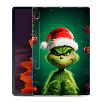 Силиконовый чехол на Samsung Galaxy Tab S7 Plus с принтом Гринч Новый год Рождество