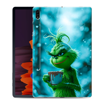 Силиконовый чехол на Samsung Galaxy Tab S7 Plus с принтом Новый год гринч