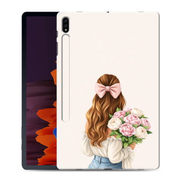Силиконовый чехол на Samsung Galaxy Tab S7 Plus с принтом женский